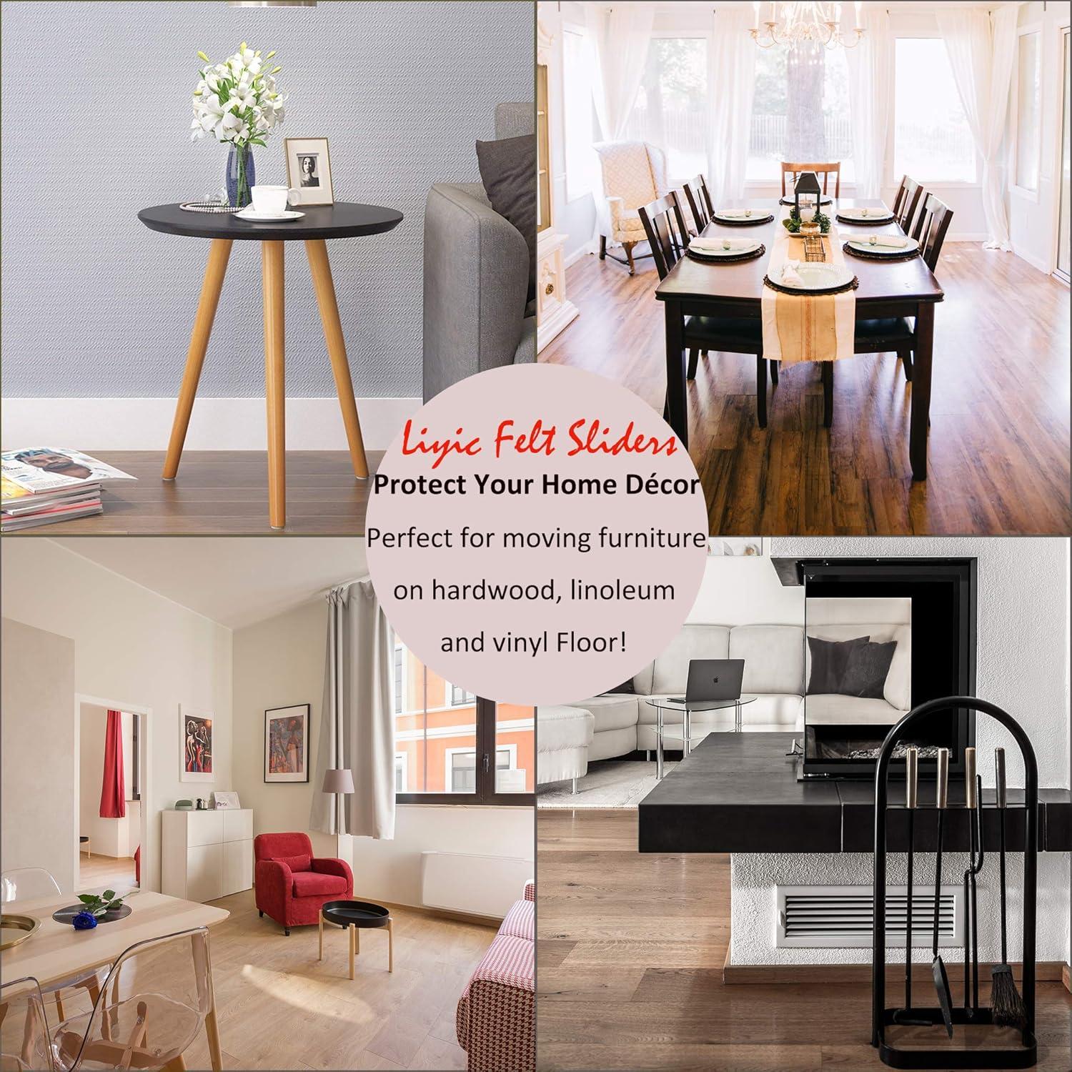 Paquete de 20 deslizadores de fieltro Liyic 7.62 cm para muebles
