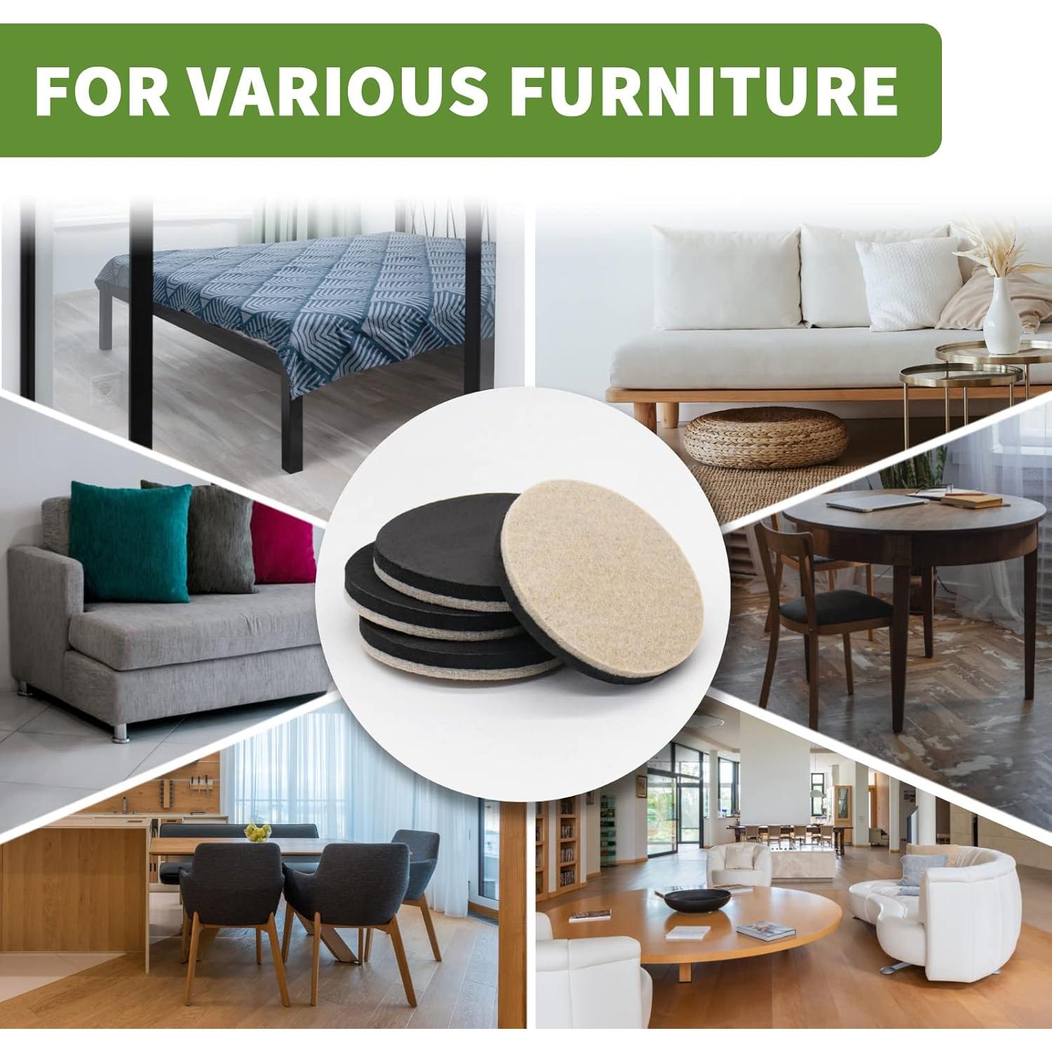 Deslizadores de Muebles de Fieltro COVERCORNER 8 PCS 8.89 cm