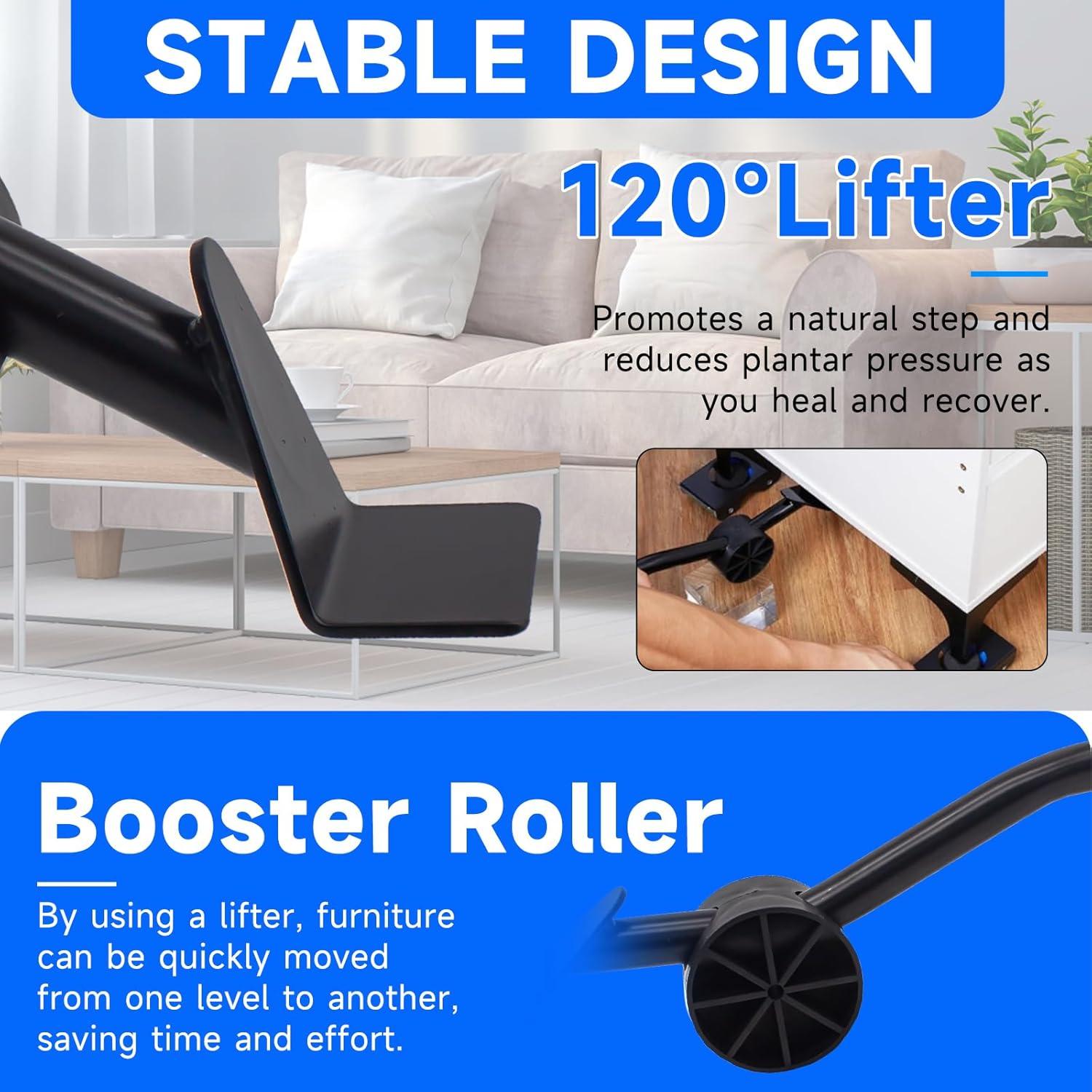 Juego de Herramientas para Levantar Muebles Skyzntn - 4 Deslizadores de Metal con Ruedas - Capacidad 340kg