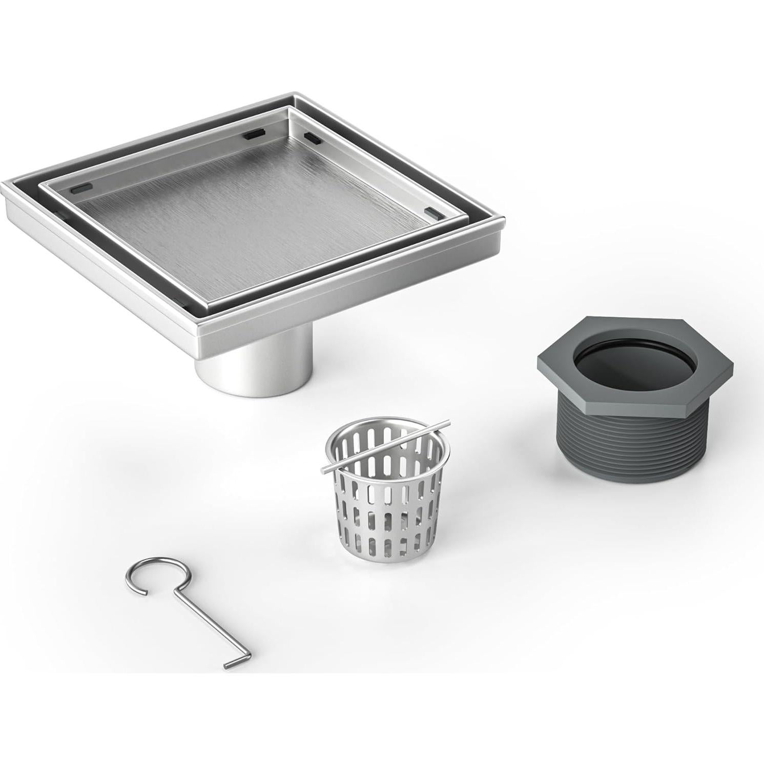 Desagüe de Ducha Cuadrado 15.24 cm Bernkot Acero Inoxidable