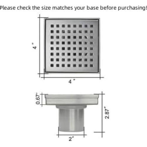 Desagüe de Ducha Cuadrado Elefloom 10.16 cm Acero Inoxidable AISI 304