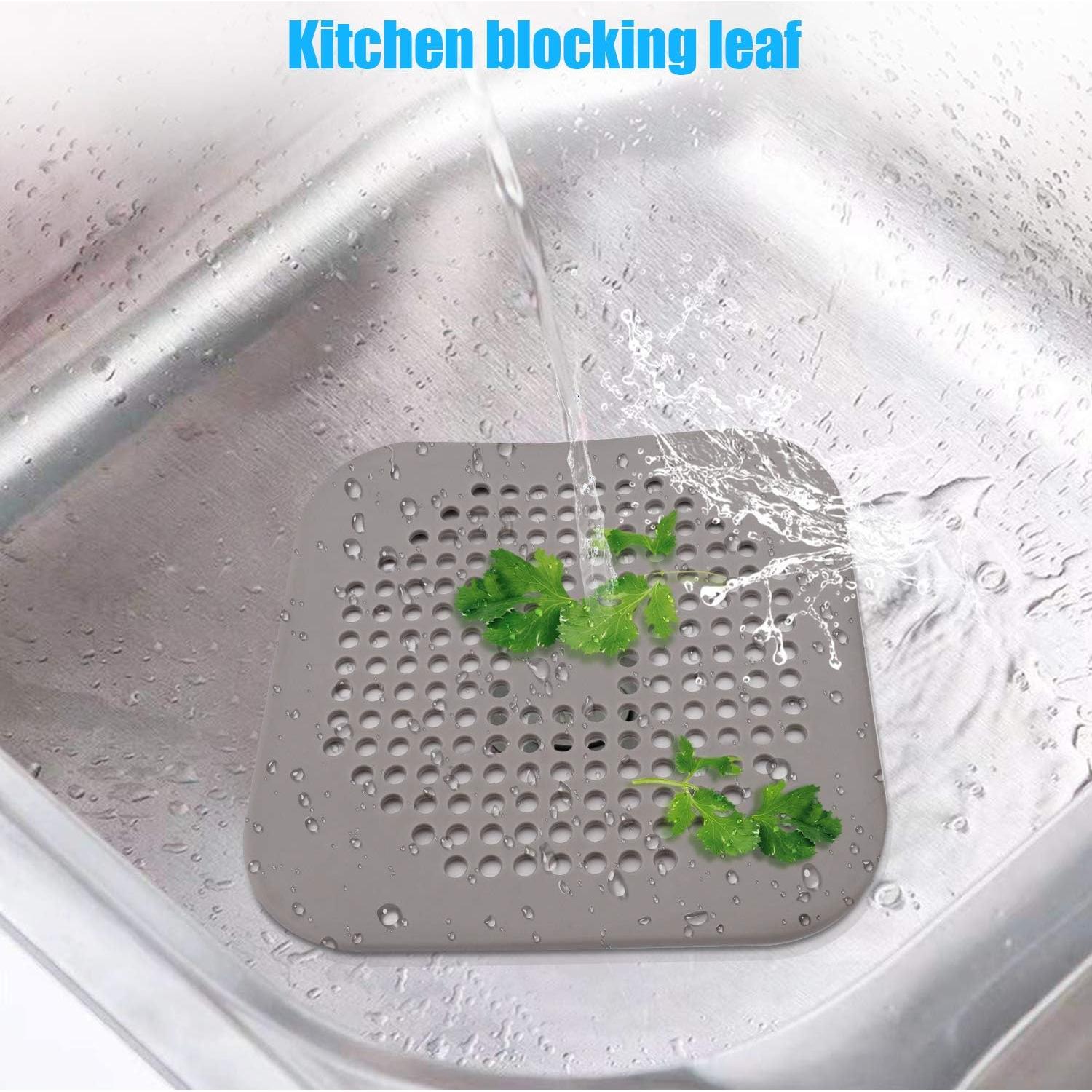 Cubierta de Drenaje Cuadrada SHURIN 14.5 cm Silicona Gris - 2 Pzas