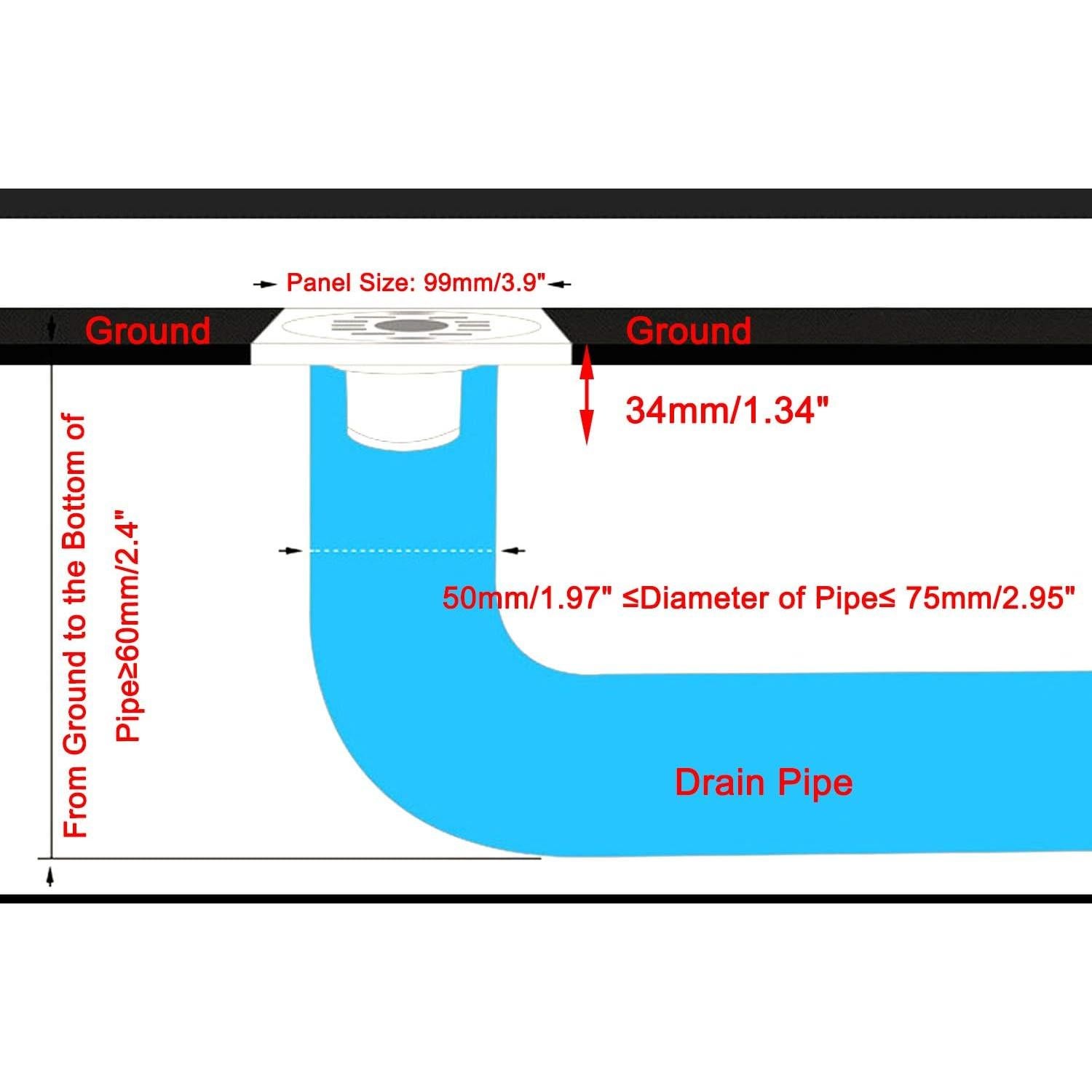 Desagüe de Piso Antrader Cuadrado 9.9 cm Antitaponamiento