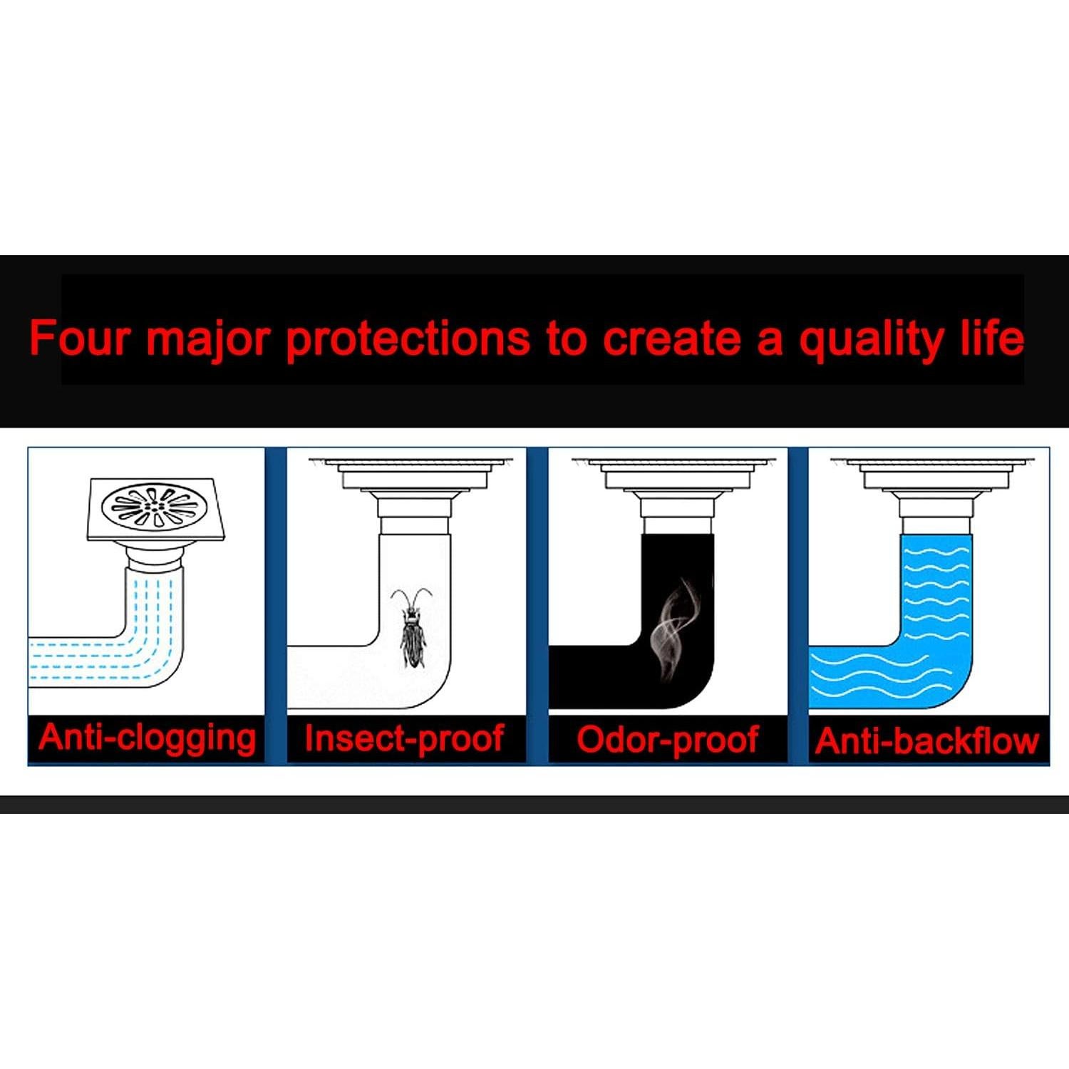 Desagüe de Piso Antrader Cuadrado 9.9 cm Antitaponamiento