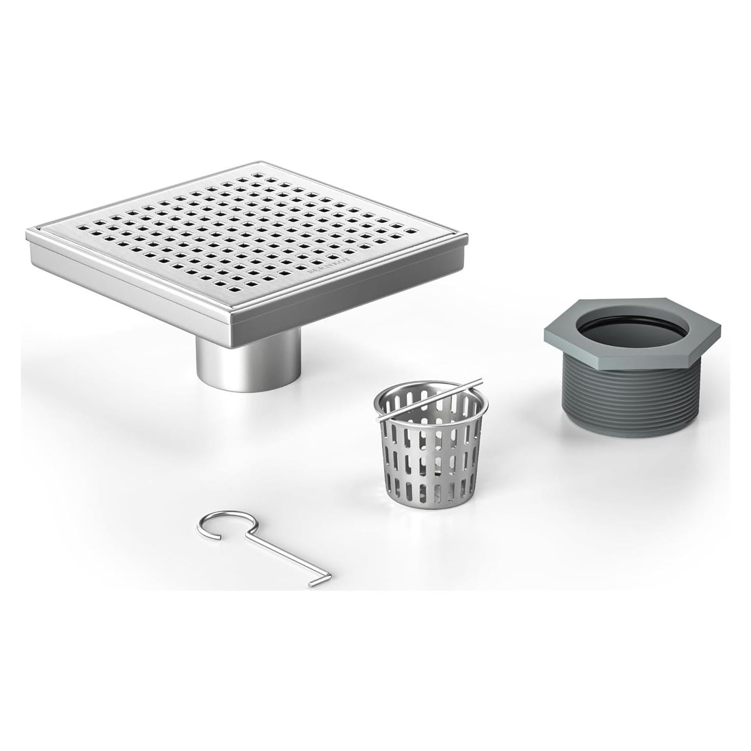 Desagüe de Ducha Cuadrado 15.24 cm Bernkot Acero Inoxidable