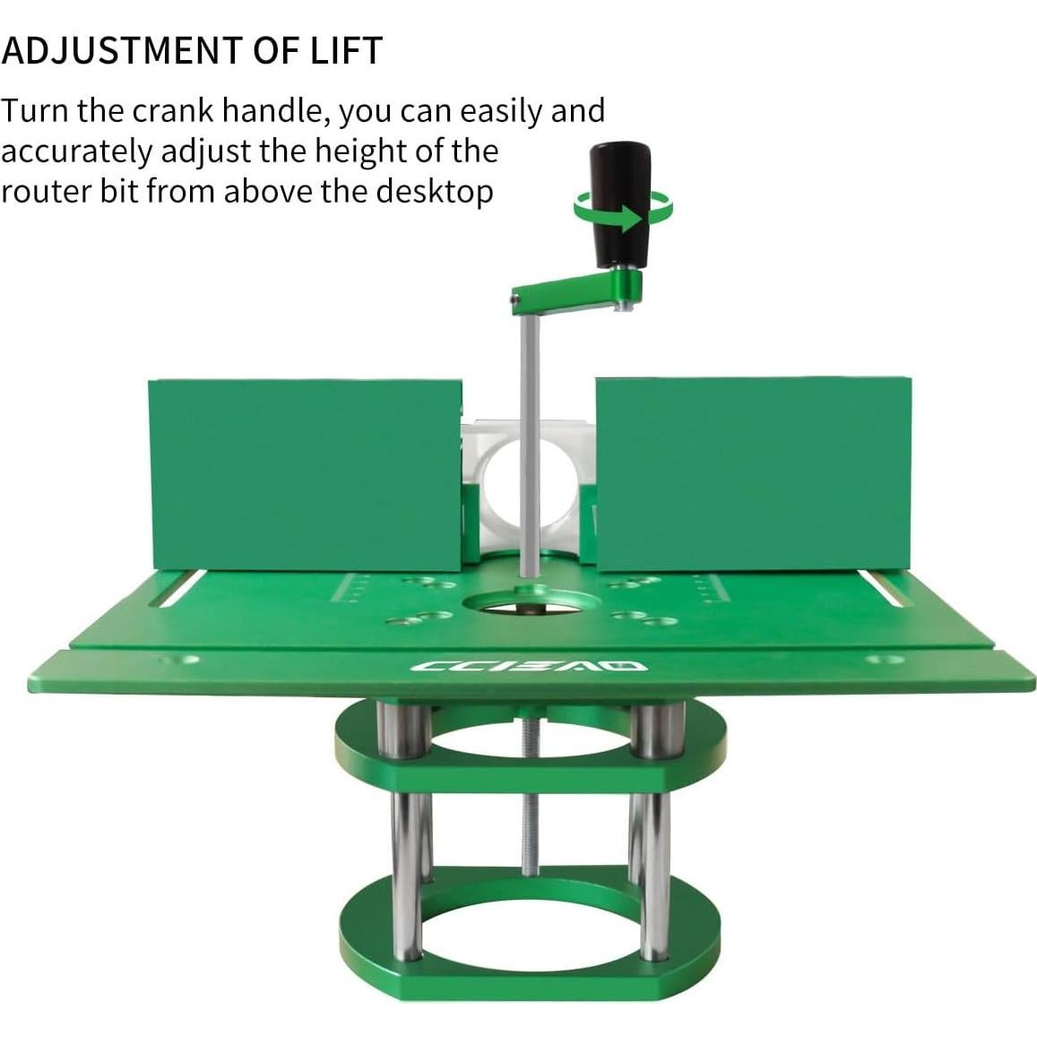 Router Table Lift System for 65mm Diameter Motors, Router Lift Base with Router Table Insert Plate for Router Working Benches Woodworking Engraving DIY Tools