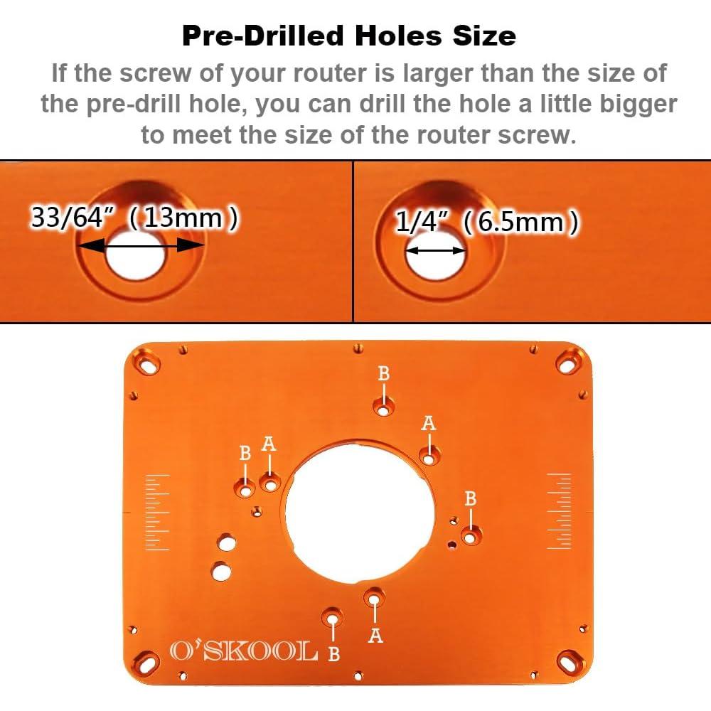 Placa de Inserción O'SKOOL para Router 23.5x29.8cm Aluminio
