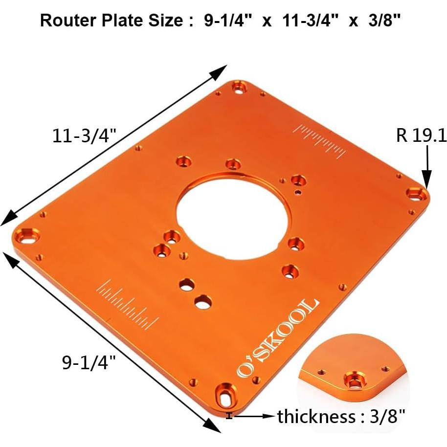 Placa de Inserción O'SKOOL para Router 23.5x29.8cm Aluminio