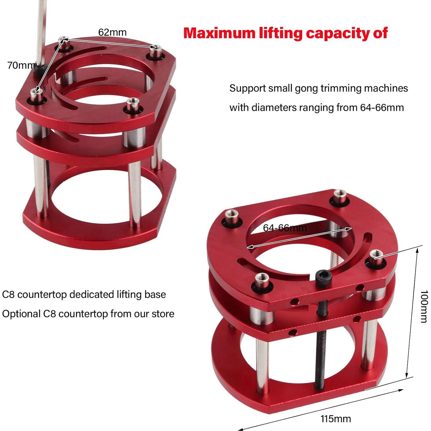 Base de Router Ejoyous con Elevación 51mm y Sujeción 4 Garras