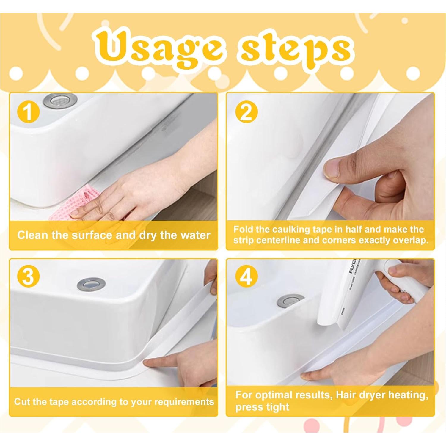 Cinta de Sellado Autoadhesiva ABSOFINE Blanca 5m para Baño