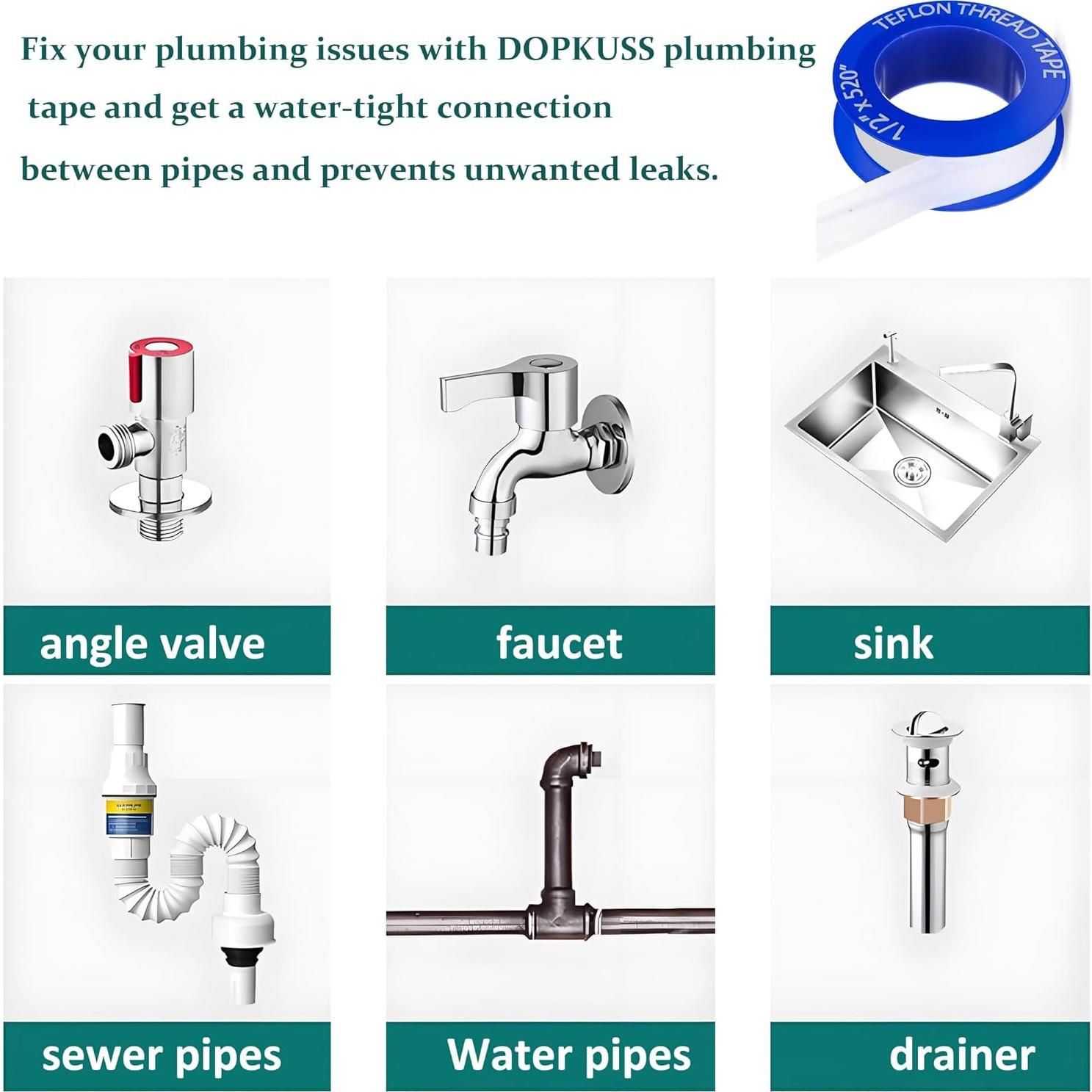 Cinta Selladora PTFE DOPKUSS 12.7 mm x 1321.2 mm 1 Rollo