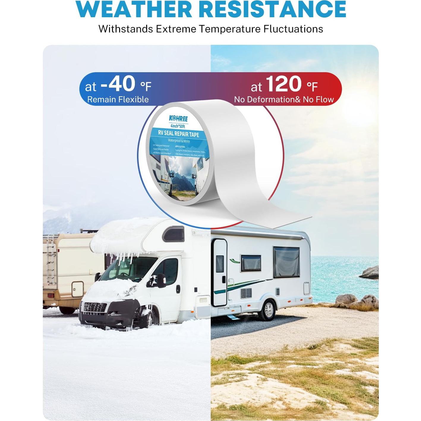 Cinta de Sellado Kohree 10 cm x 15 m Impermeable para RV