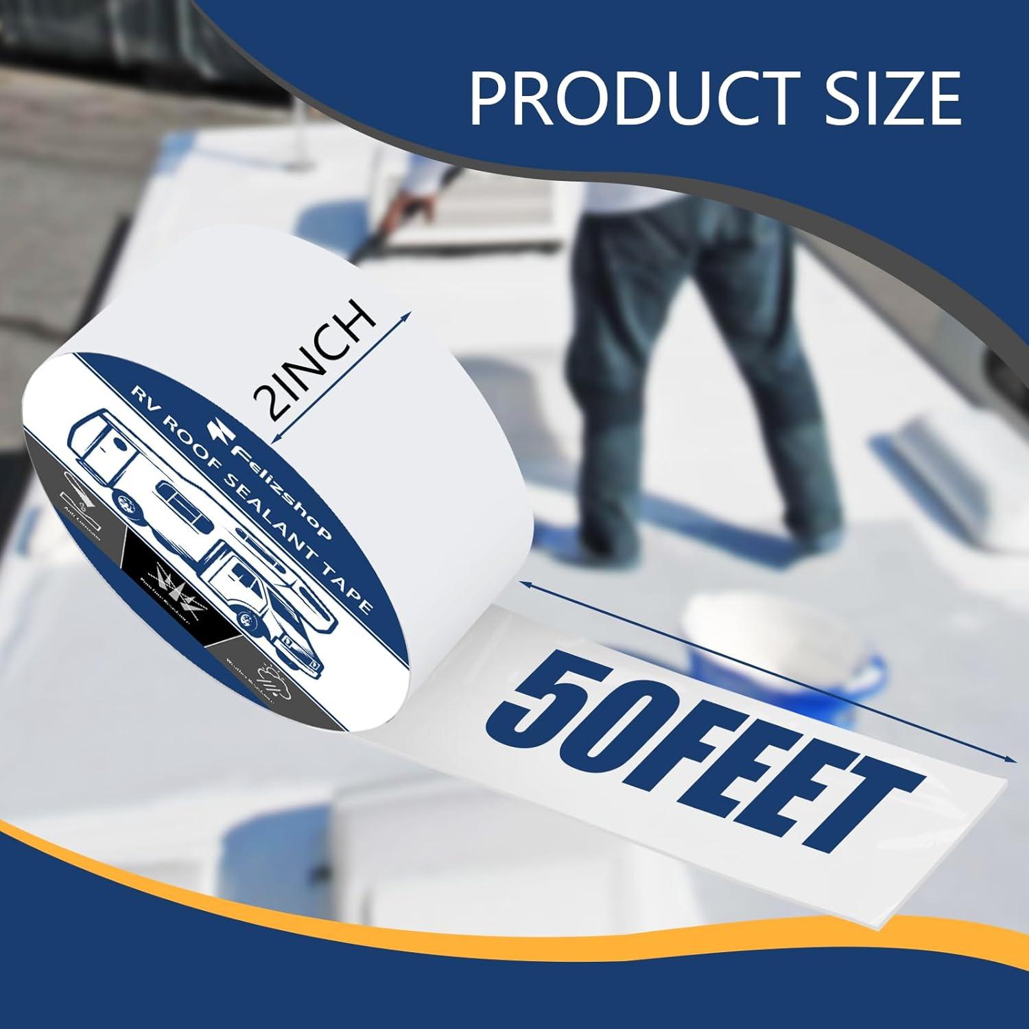 Cinta Selladora para Techo de RV Blanca 5 cm x 15 m - 2 Rollos