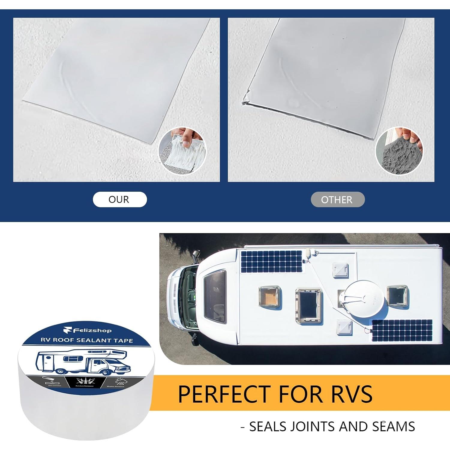 Cinta Selladora para Techo de RV Blanca 5 cm x 15 m - 2 Rollos
