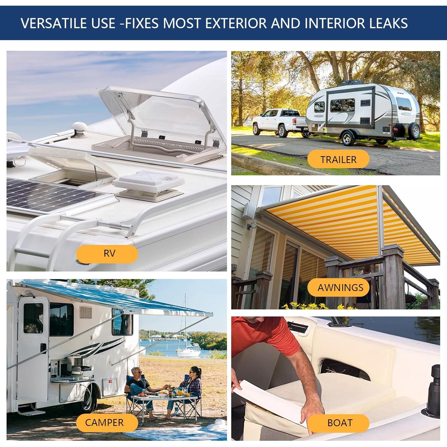 Cinta Selladora para Techo de RV Blanca 5 cm x 15 m - 2 Rollos