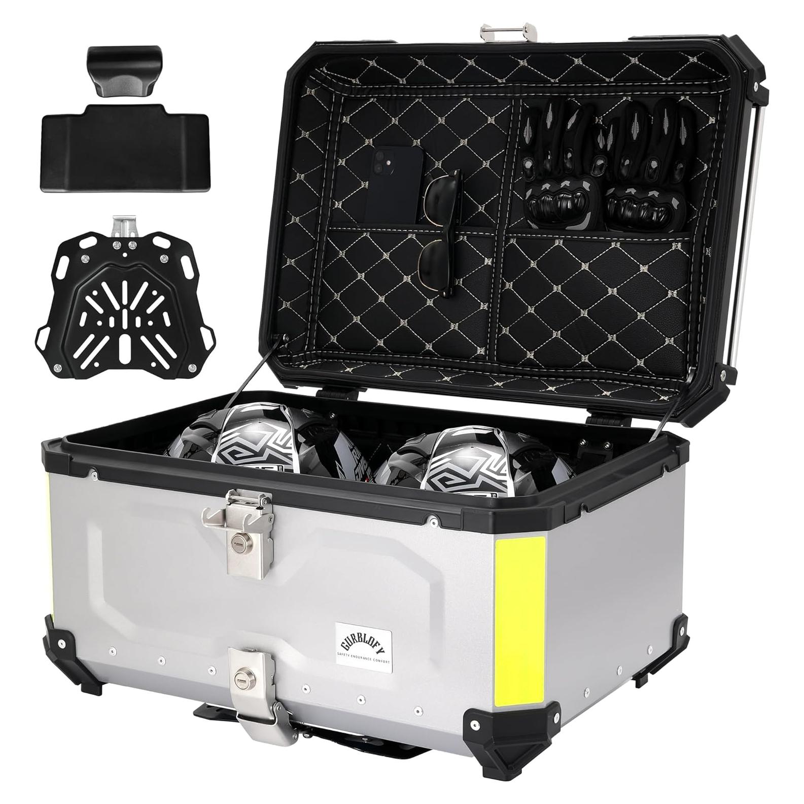 Caja Superior de Motocicleta Gurblofy 65L Aluminio Impermeable