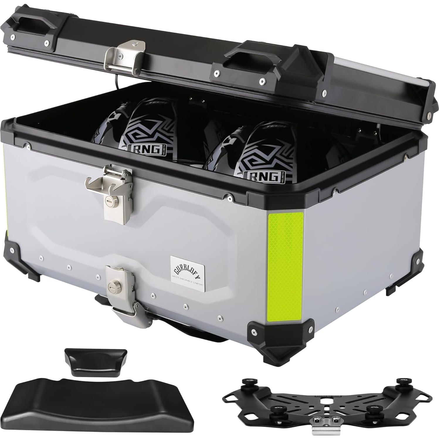 Caja Superior de Motocicleta Gurblofy 65L Aluminio Impermeable