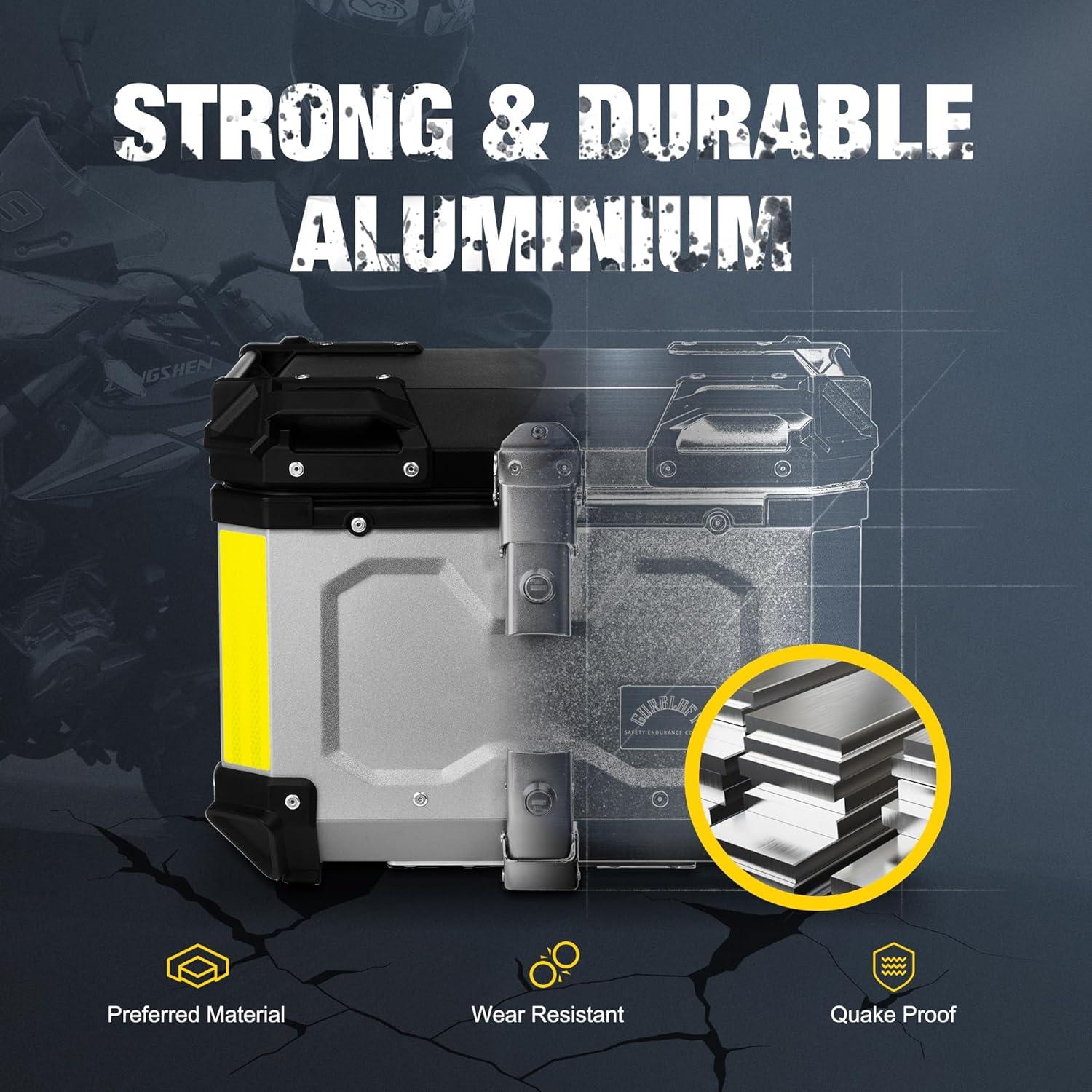 Maletero de Motocicleta GURBLOFY 45L Aluminio Impermeable