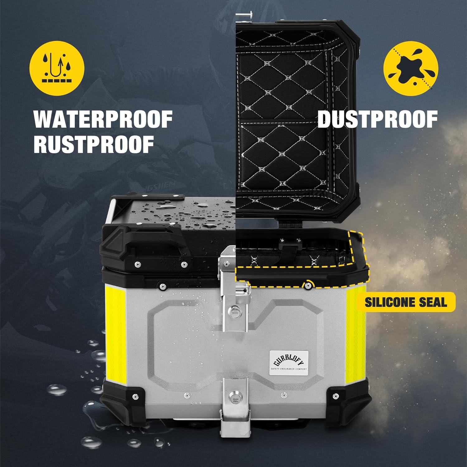 Maletero de Motocicleta GURBLOFY 45L Aluminio Impermeable