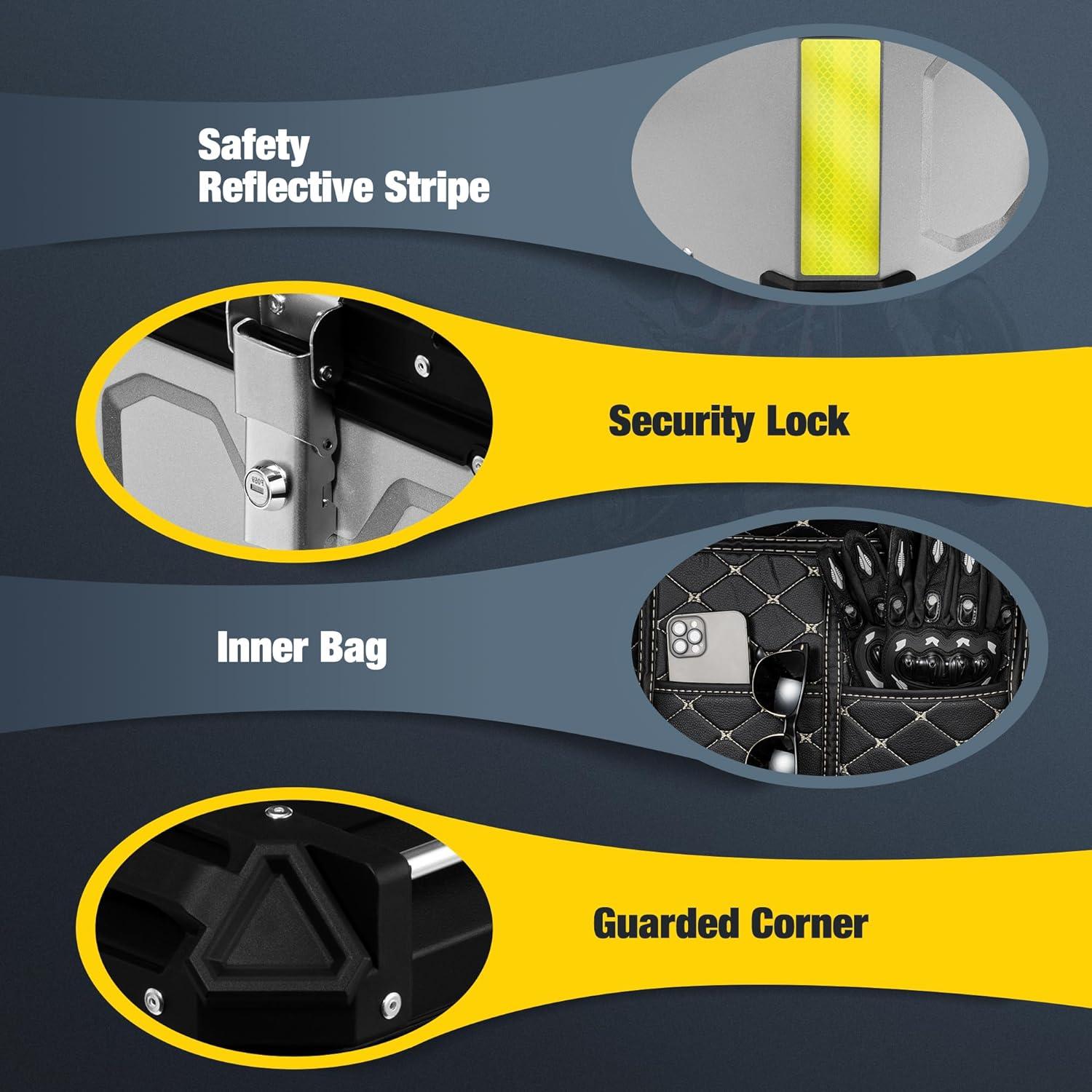 Maletero de Motocicleta GURBLOFY 45L Aluminio Impermeable