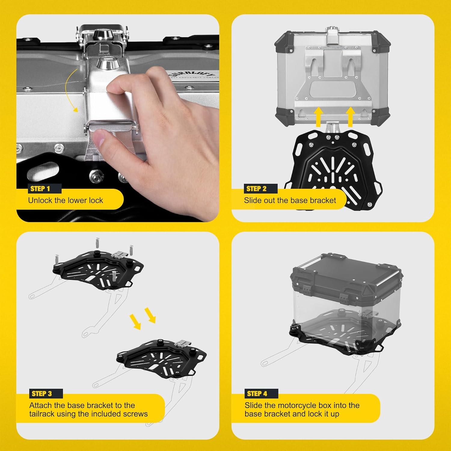 Maletero de Motocicleta GURBLOFY 45L Aluminio Impermeable