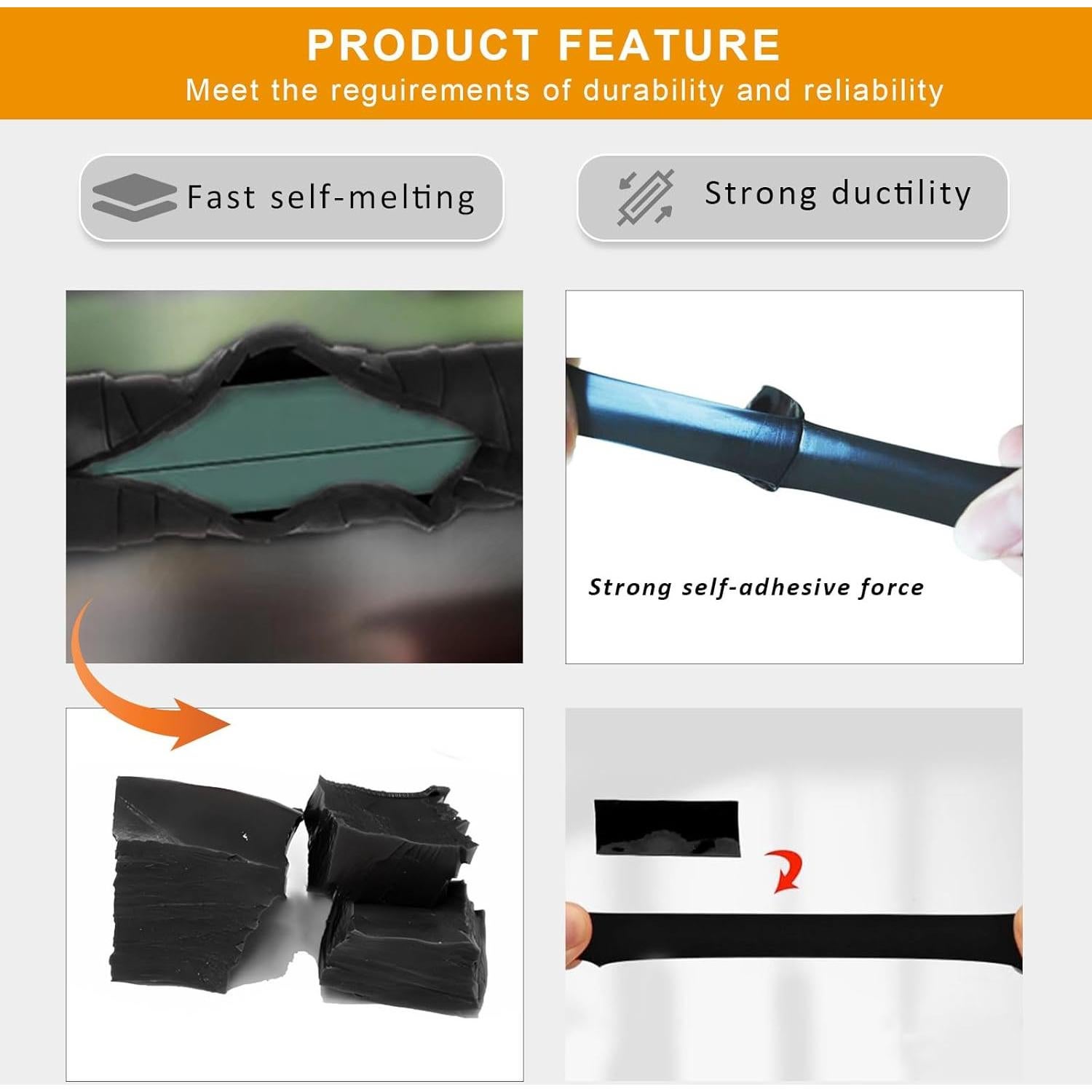 Cinta de Silicona Autoadhesiva SIKEDEPRO 2 Rollos 2.5cm x 3m