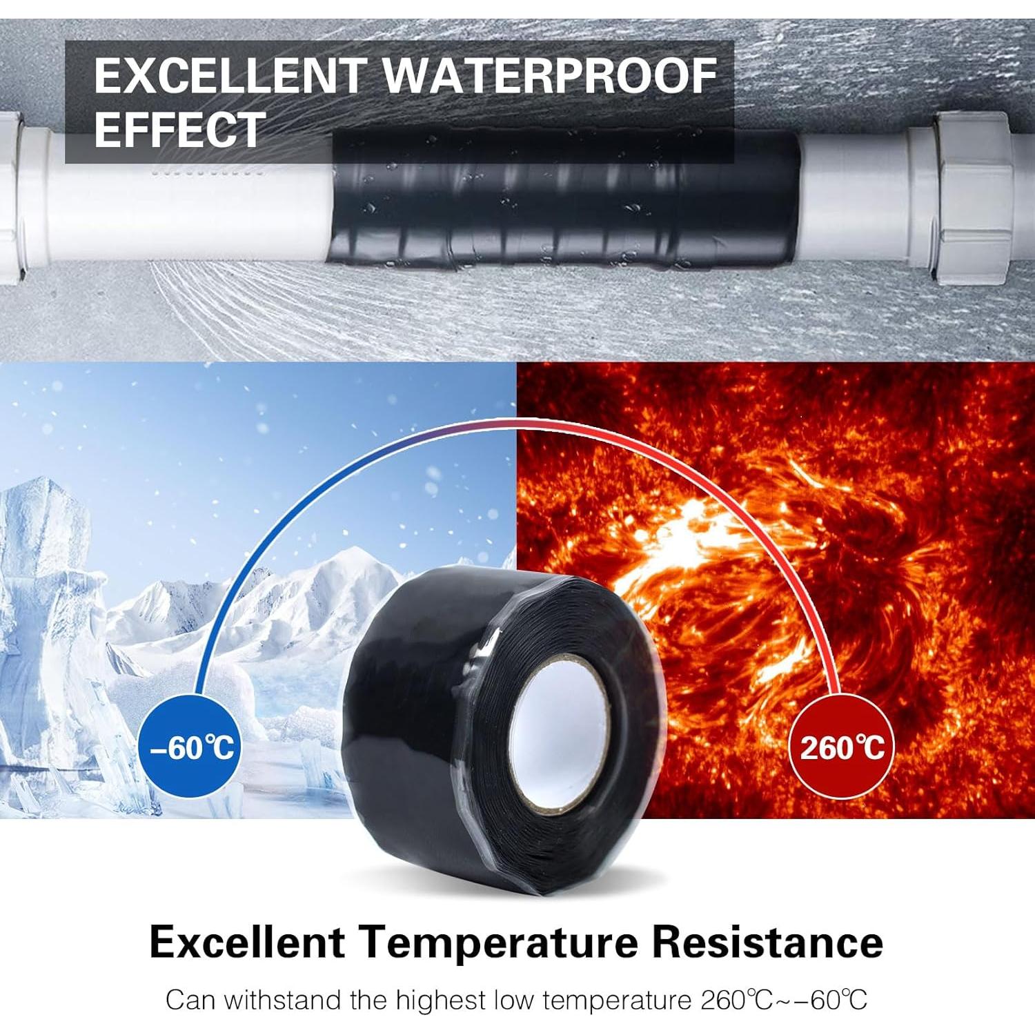 Cinta de Silicona Autoadhesiva SIKEDEPRO 2 Rollos 2.5cm x 3m