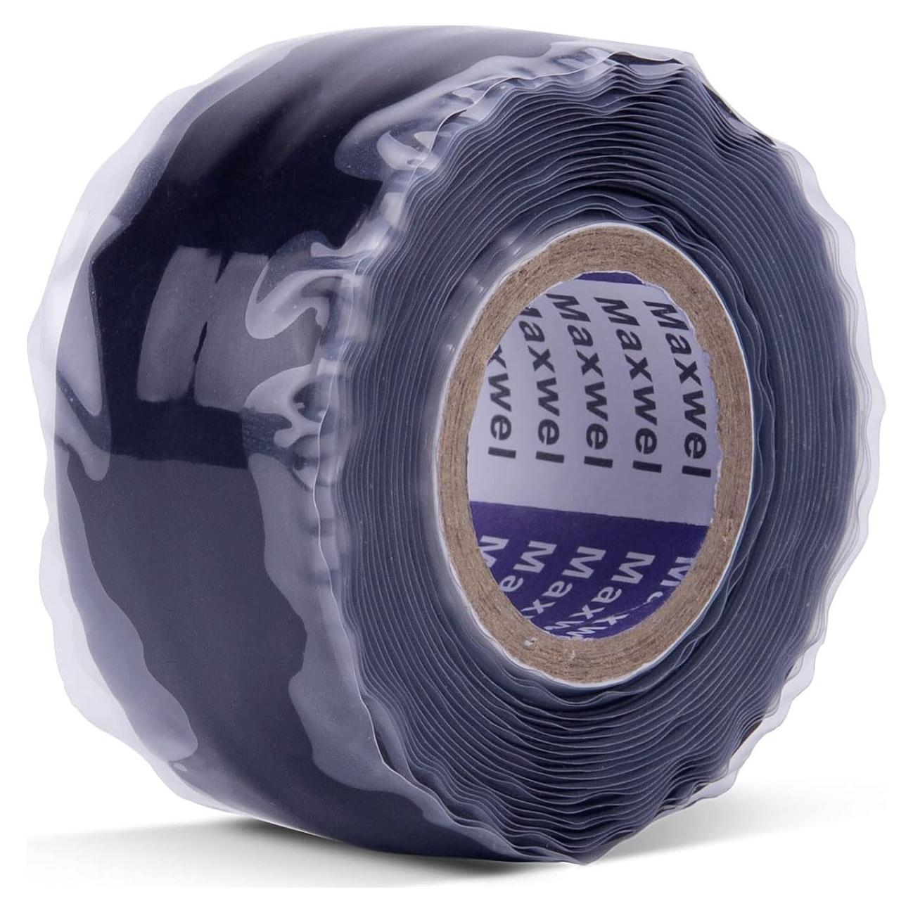 Cinta de Silicona Auto Fusionante Maxwel 1" x 3.05m Negra
