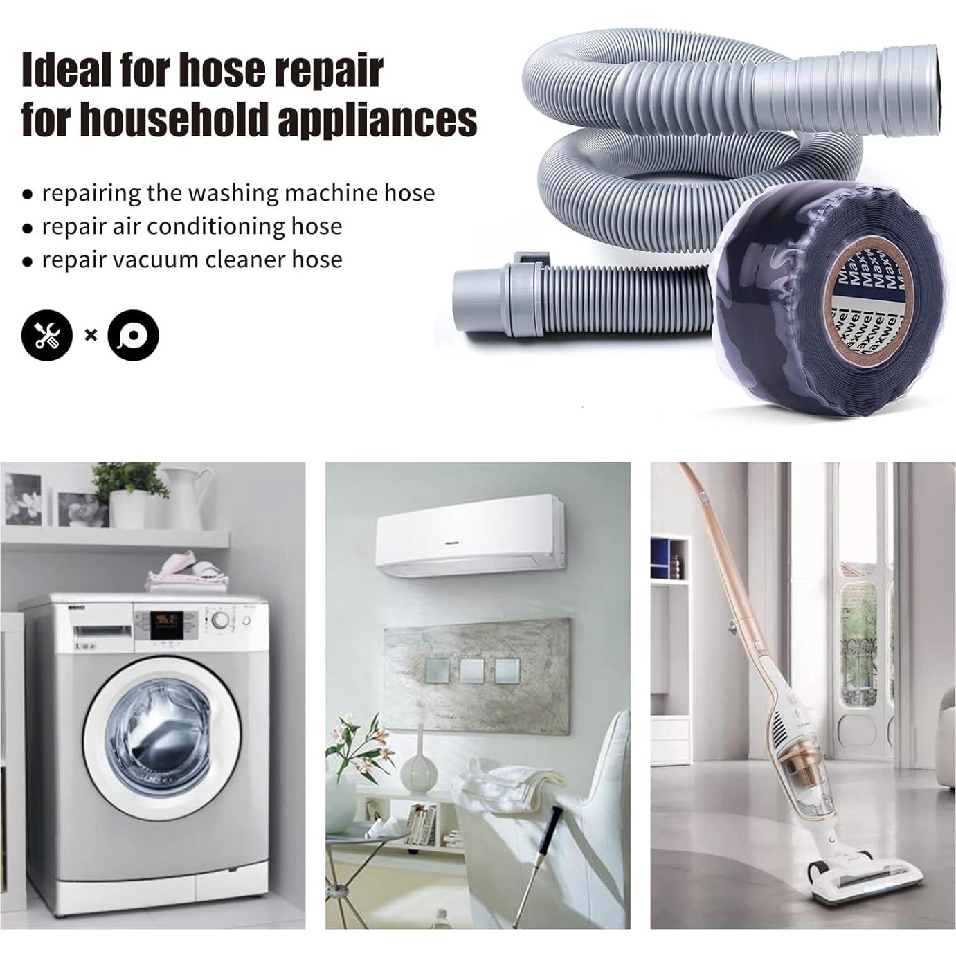 Cinta de Silicona Auto Fusionante Maxwel 1" x 3.05m Negra