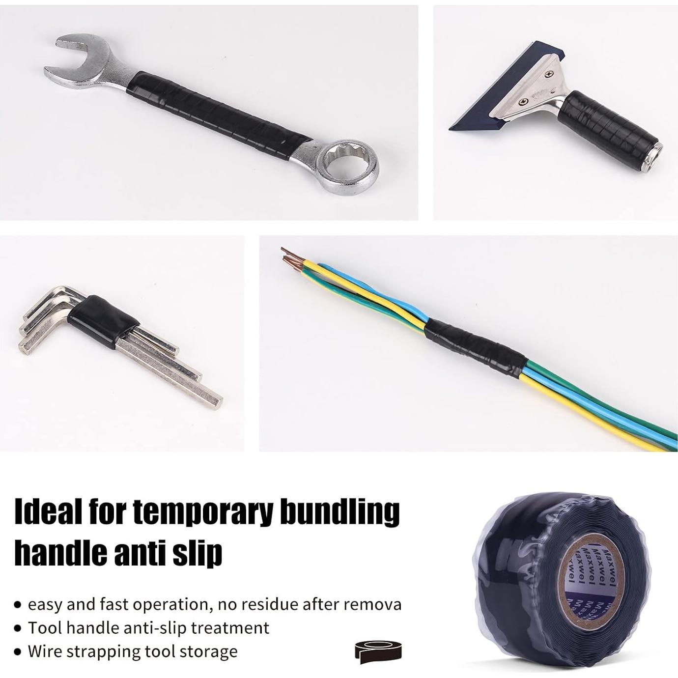 Cinta de Silicona Auto Fusionante Maxwel 1" x 3.05m Negra