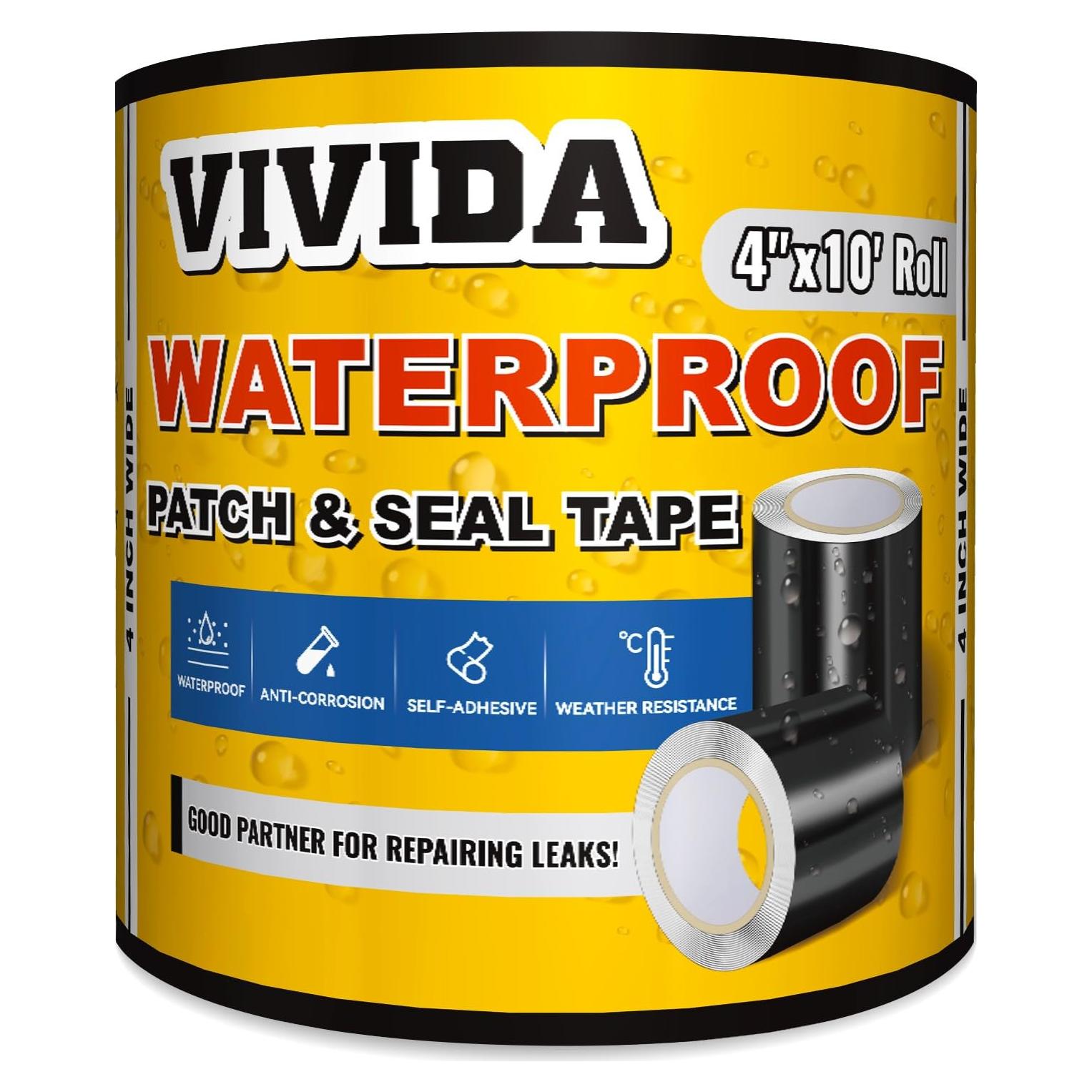 Cinta Impermeable VIVIDA 4" x 10' (1.22m) para Reparaciones