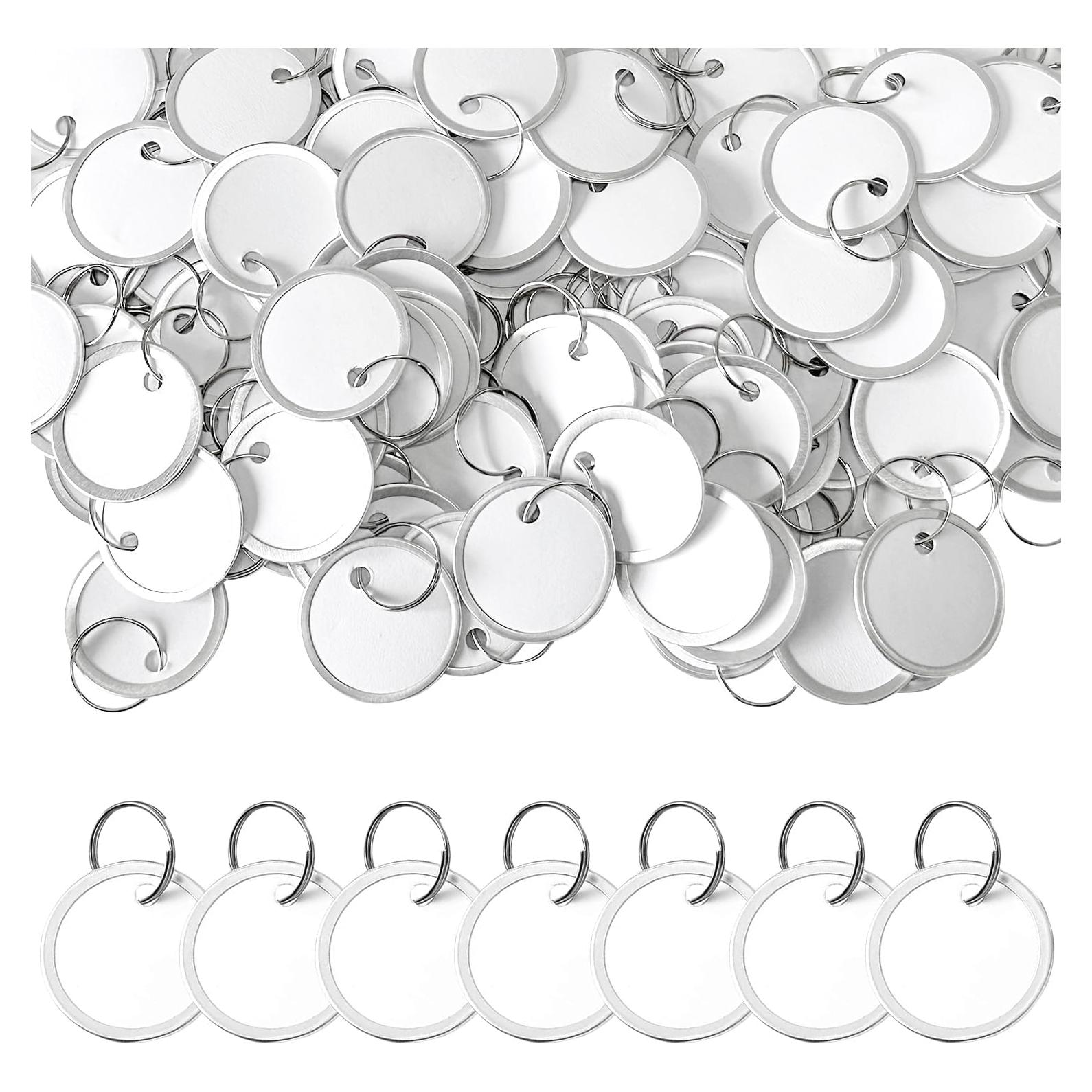 100 Etiquetas Redondas con Anillos Metálicos Gute Blancas