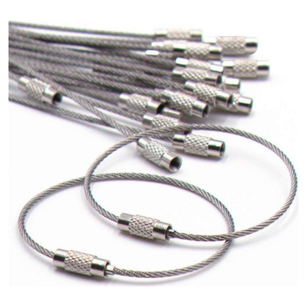 20 Llaveros de Alambre de Acero Inoxidable AOOTOOSPORT 16 cm