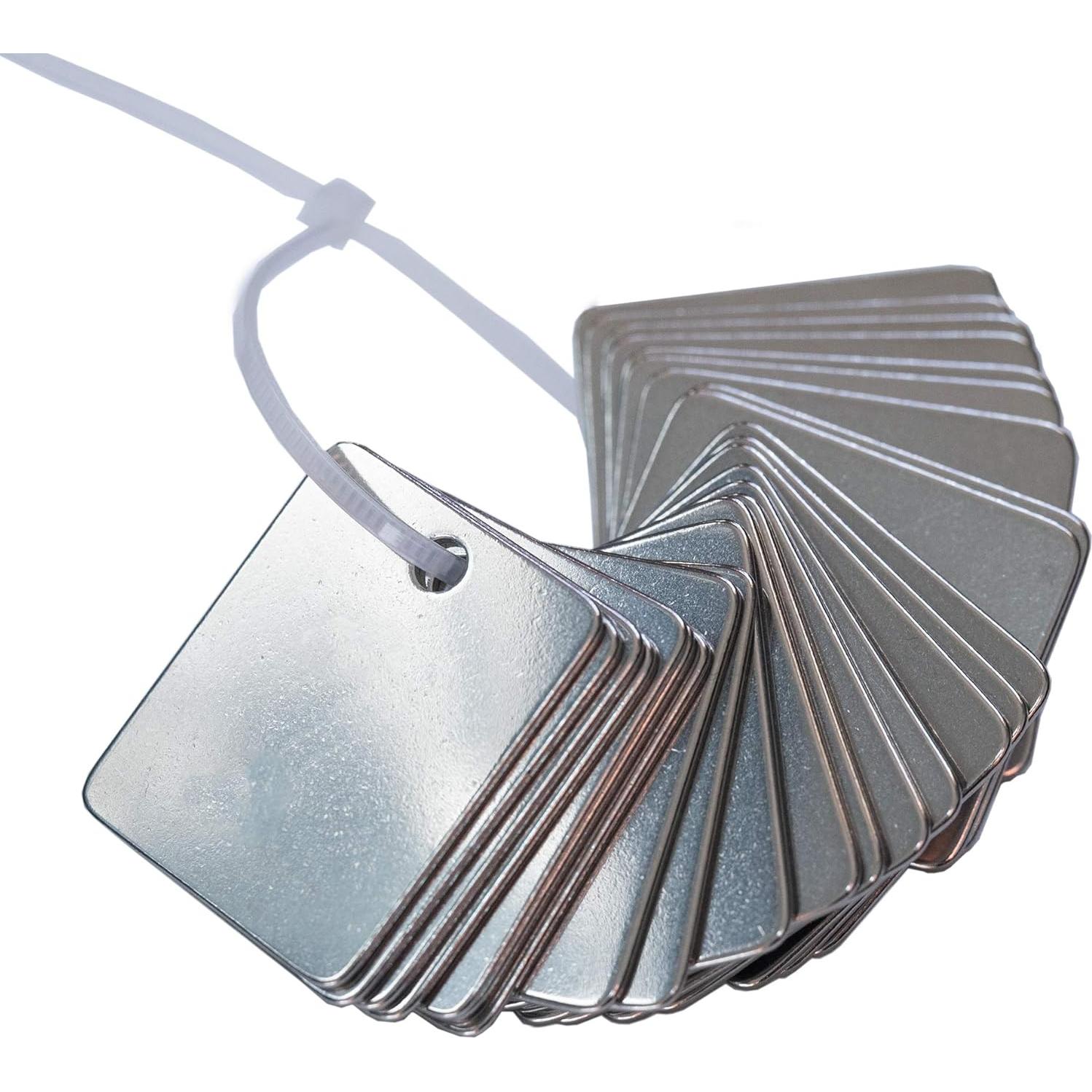 Etiquetas de Acero Inoxidable StayMax Rectangulares 25 Pzas