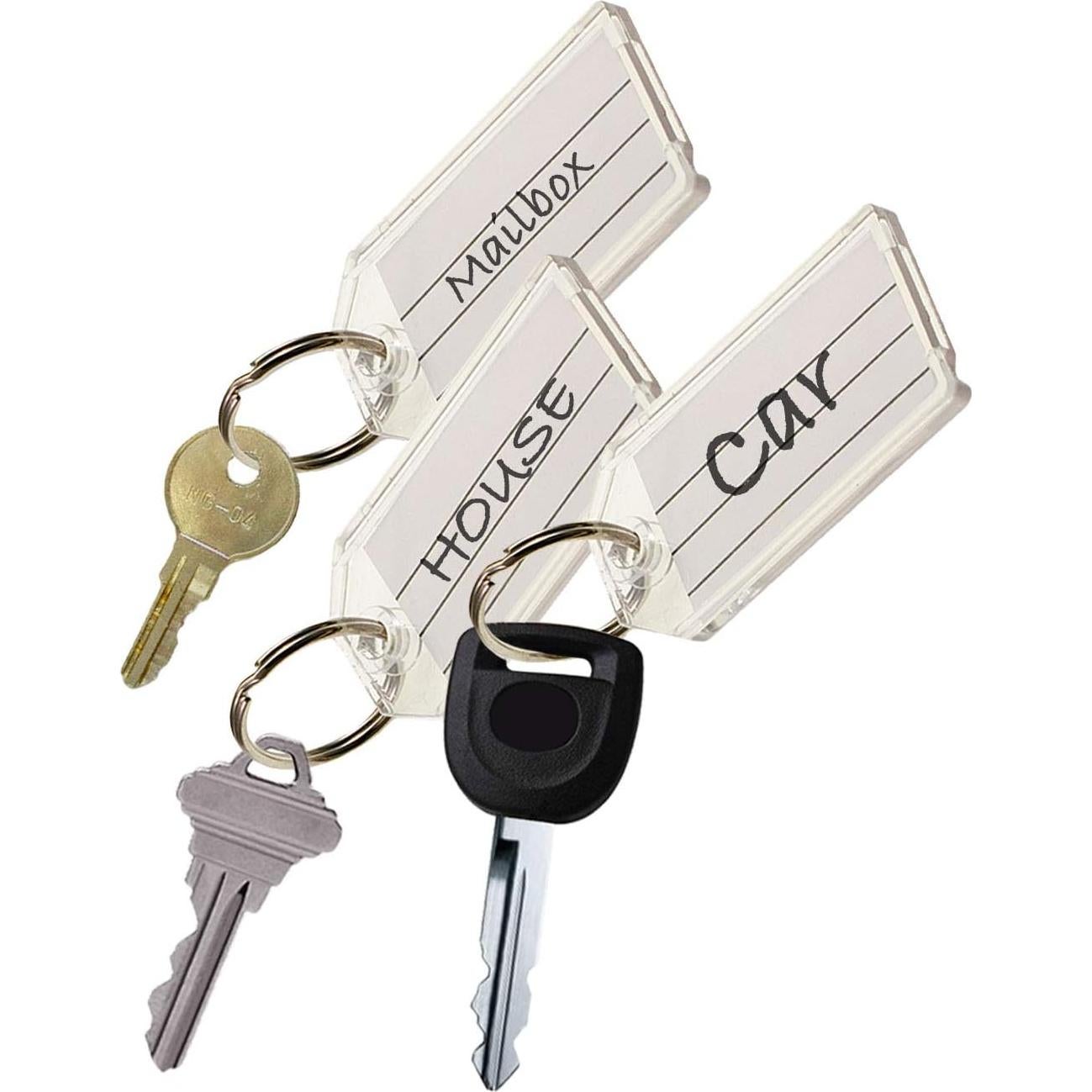 Lucky Line Extra Strength Key Tag with Split Ring; Clear, 2 Pack (20402)