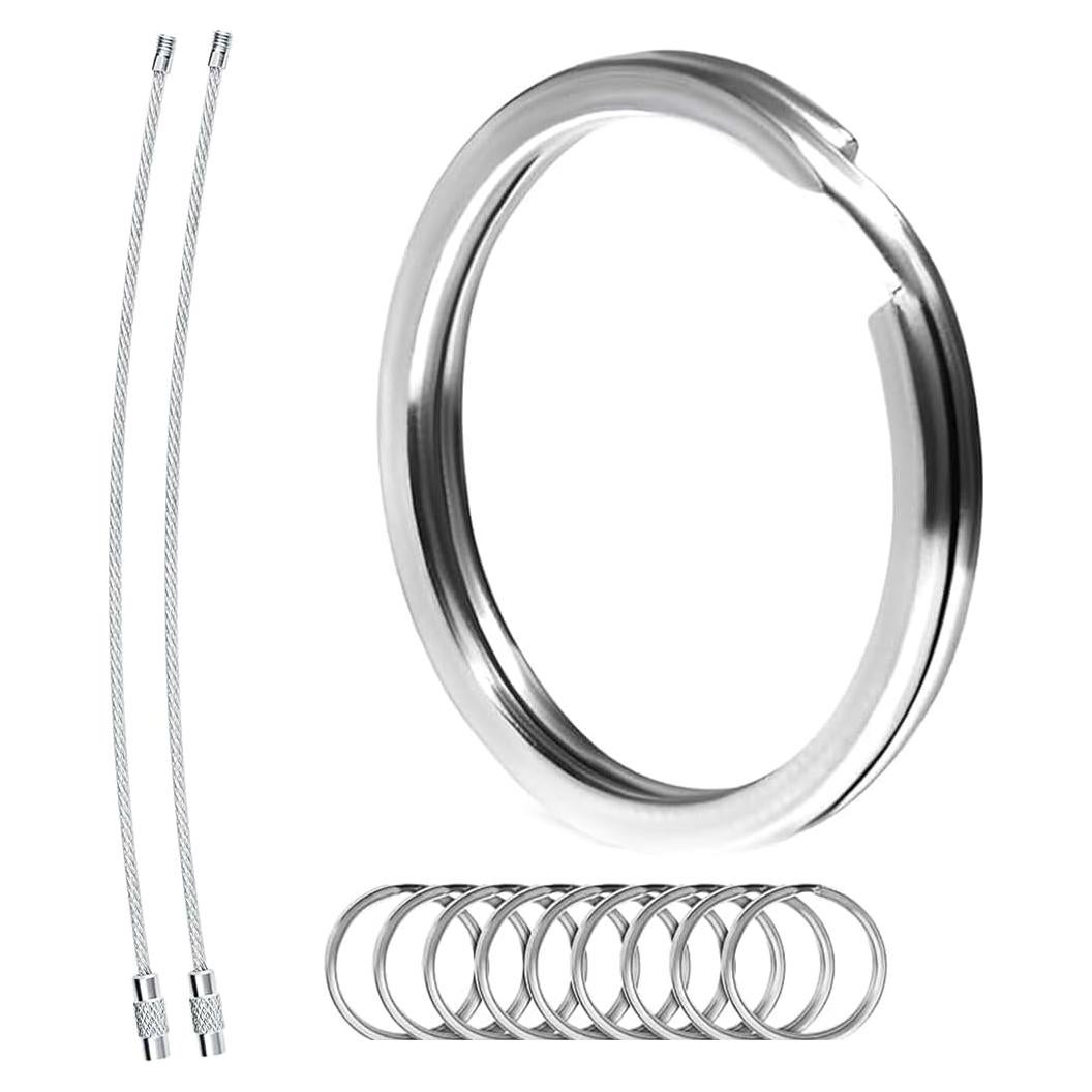 Anillos de Llave de Acero Inoxidable Biyrly - Paquete de 10