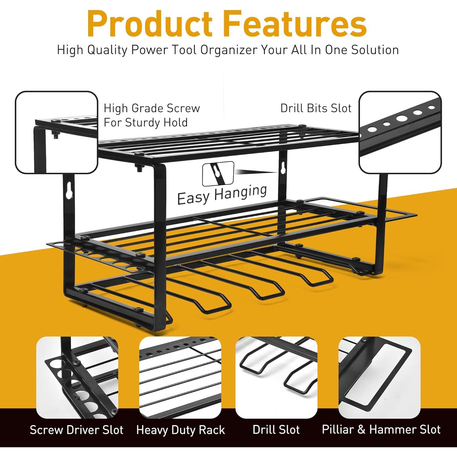Organizador de Herramientas Eléctricas MoDinzo, Estante Flotante 3 Capas