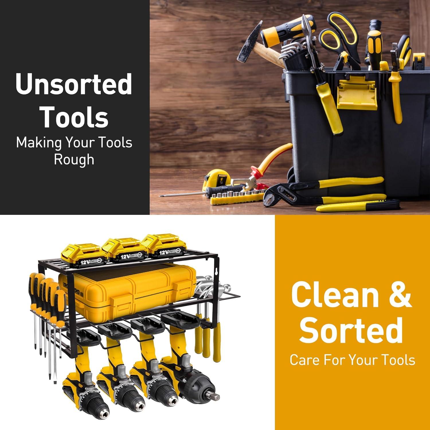 Organizador de Herramientas Eléctricas MoDinzo, Estante Flotante 3 Capas