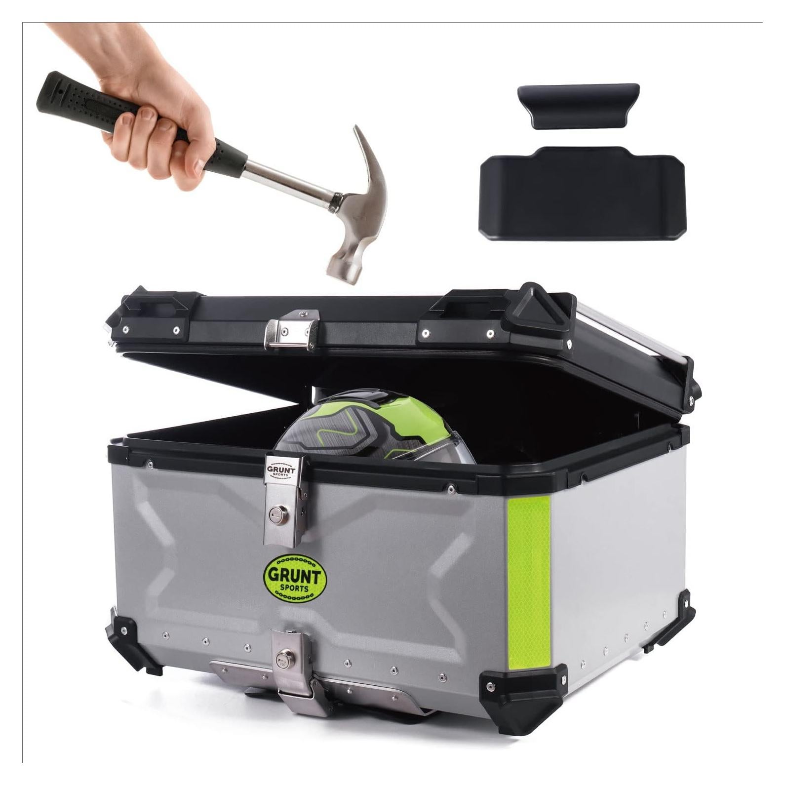 Caja de Cola de Motocicleta Letusto 85L Aluminio Plata