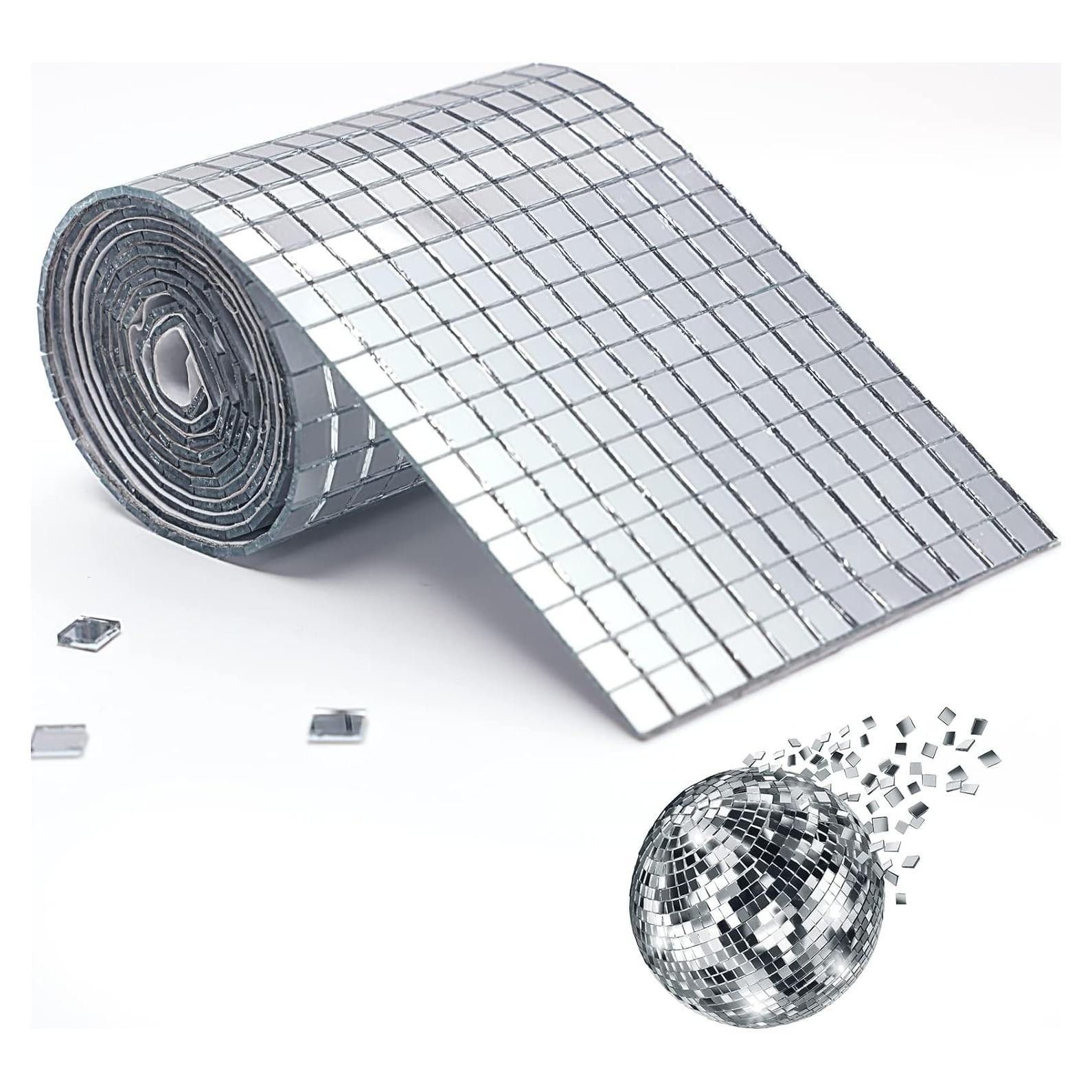 Azulejos Espejo Autoadhesivos PP OPOUNT 2160 PCS 5x5mm Plata