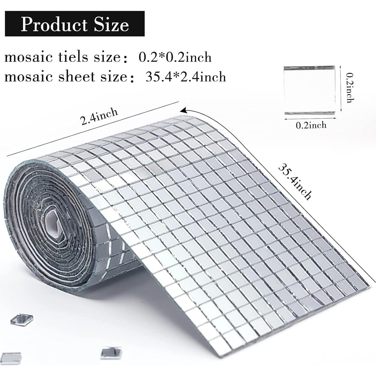 Azulejos Espejo Autoadhesivos PP OPOUNT 2160 PCS 5x5mm Plata