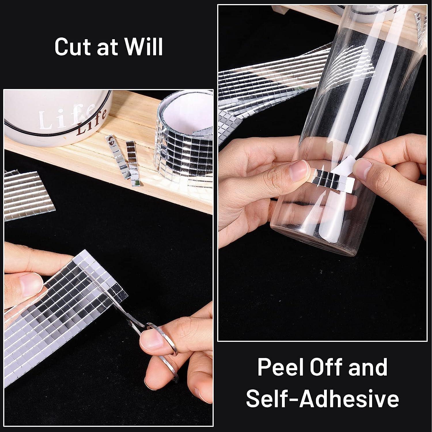 Azulejos Espejo Autoadhesivos PP OPOUNT 2160 PCS 5x5mm Plata