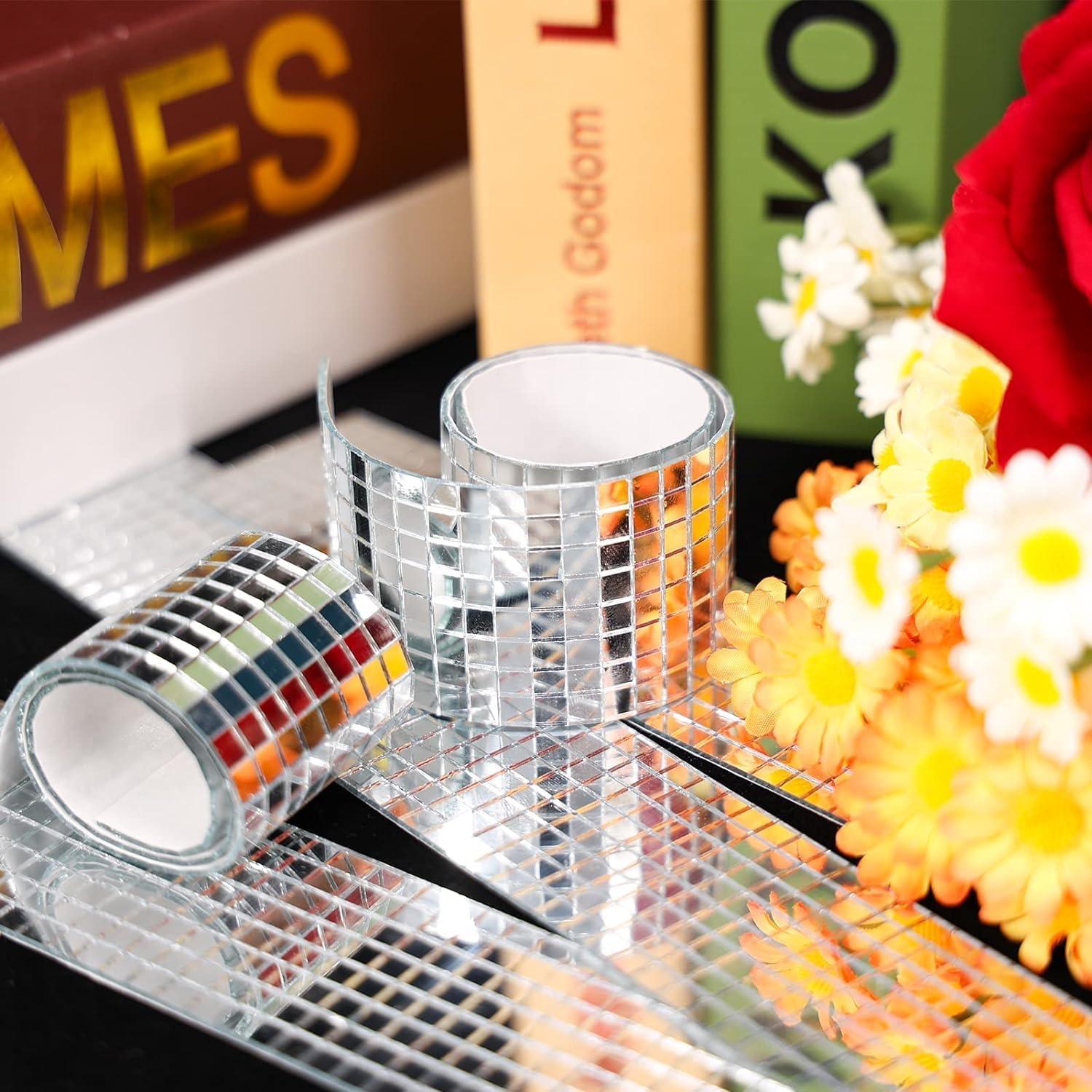 Azulejos Espejo Autoadhesivos PP OPOUNT 2160 PCS 5x5mm Plata