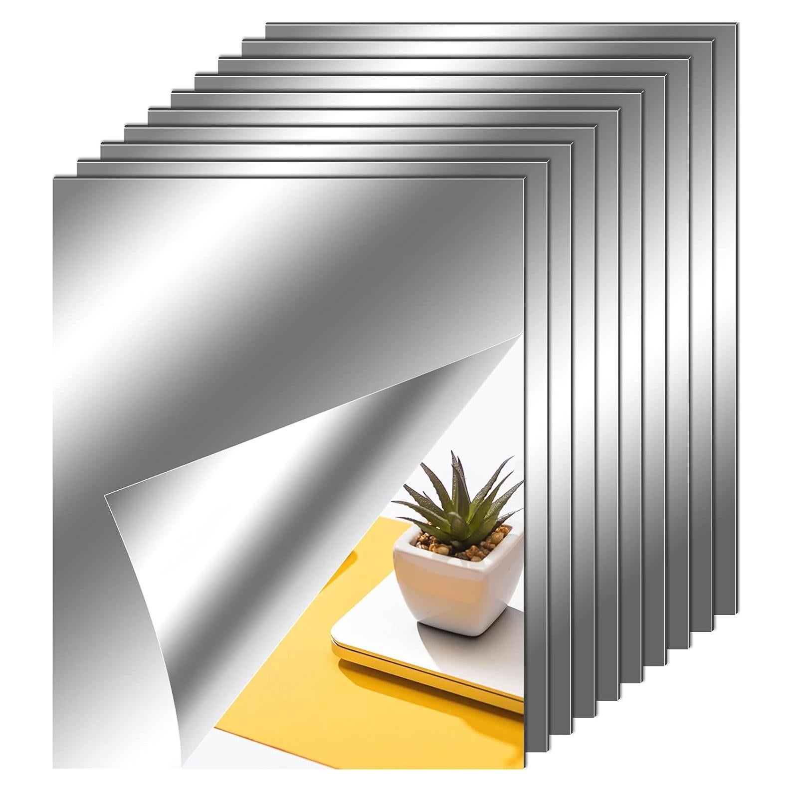 Hojas de Espejo Flexibles Autoadhesivas Zonon 20x25cm (10 Pzs)