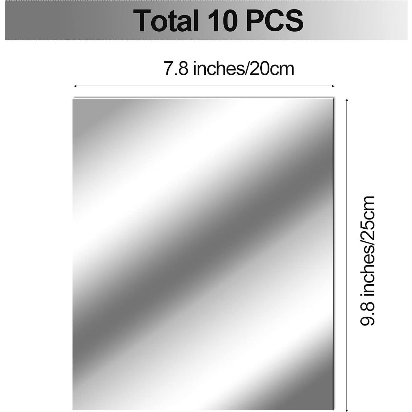 Hojas de Espejo Flexibles Autoadhesivas Zonon 20x25cm (10 Pzs)