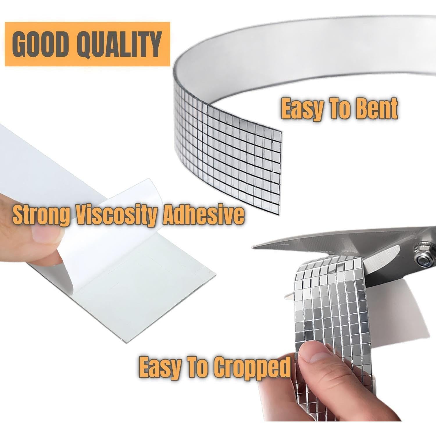 Azulejos de Espejo Autoadhesivos AIVS 5x5mm Plata 4720 Piezas