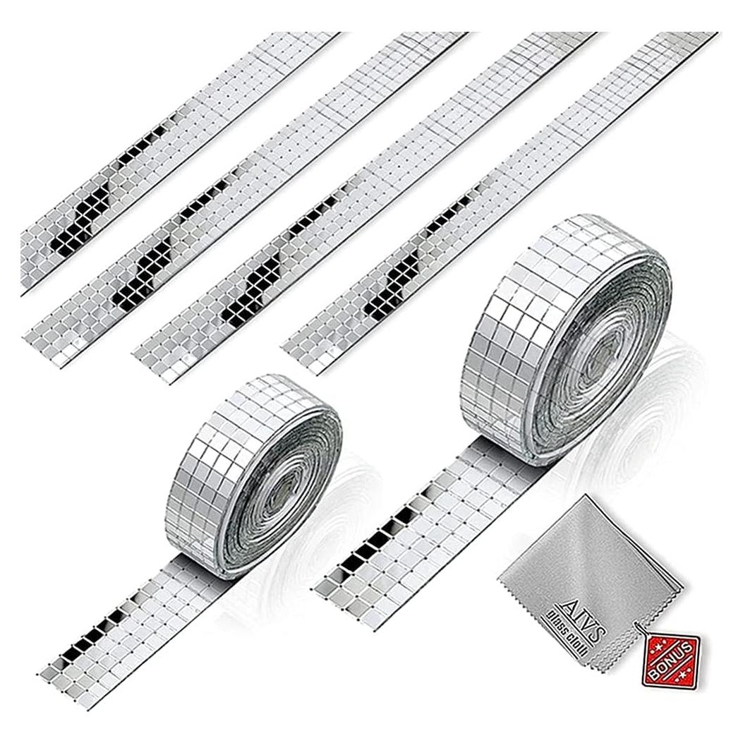 4800 Mini Espejos Cuadrados Autoadhesivos AIVS 5x5mm Plata