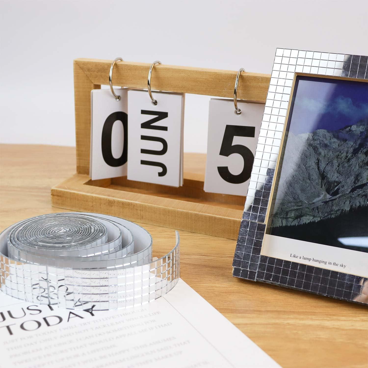 3000 Azulejos de Espejo Autoadhesivos TKYPZY 5x5mm Plata