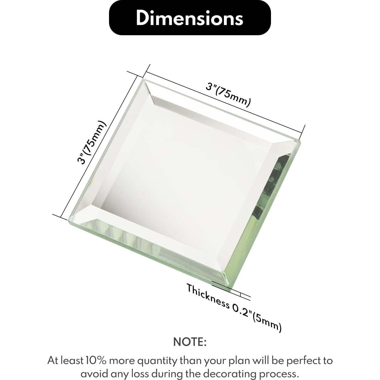 Azulejo Espejo Autoadhesivo Lovdeco 3x3 cm 32 Hojas