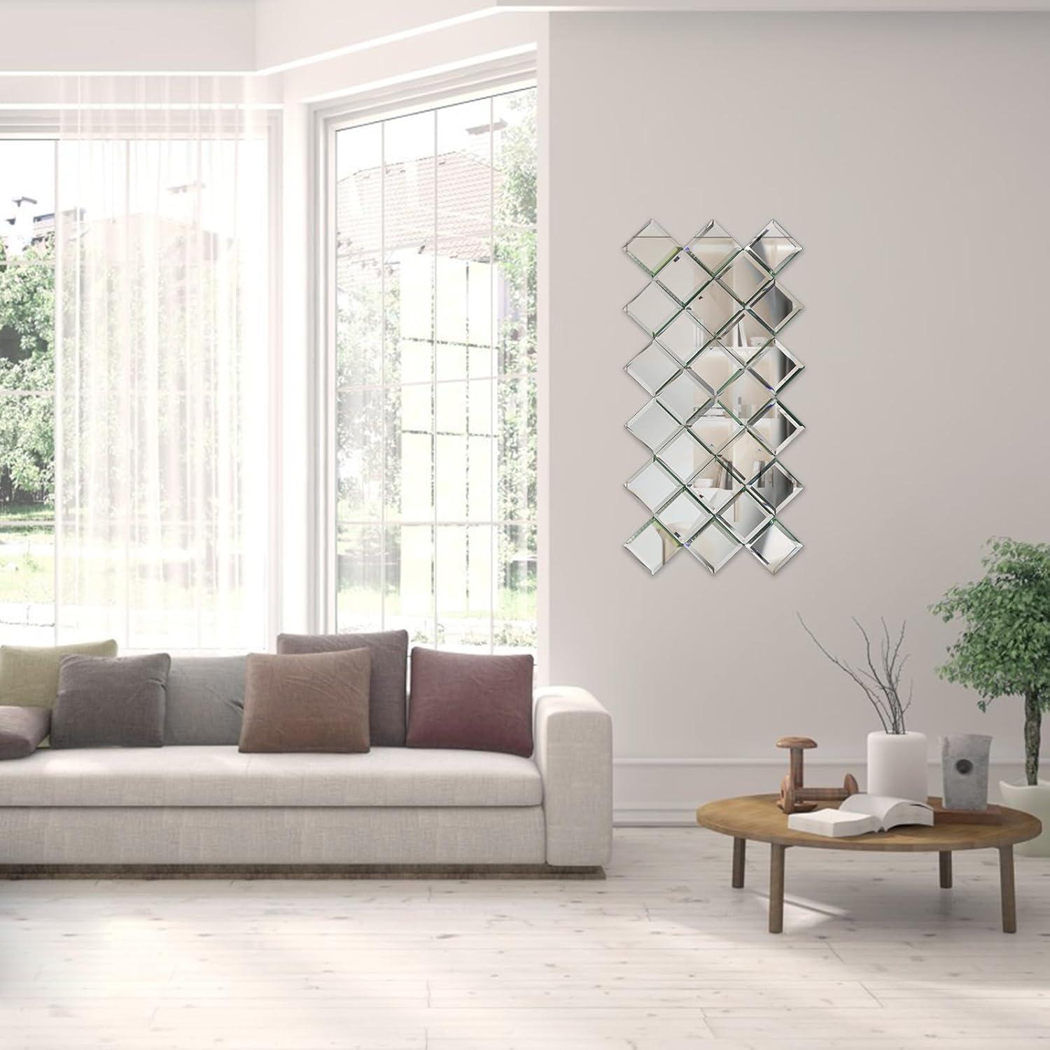 Azulejo Espejo Autoadhesivo Lovdeco 3x3 cm 32 Hojas